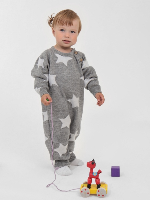 Комбинезон вязаный Крошка Я "Звезды" рост 62-68 см