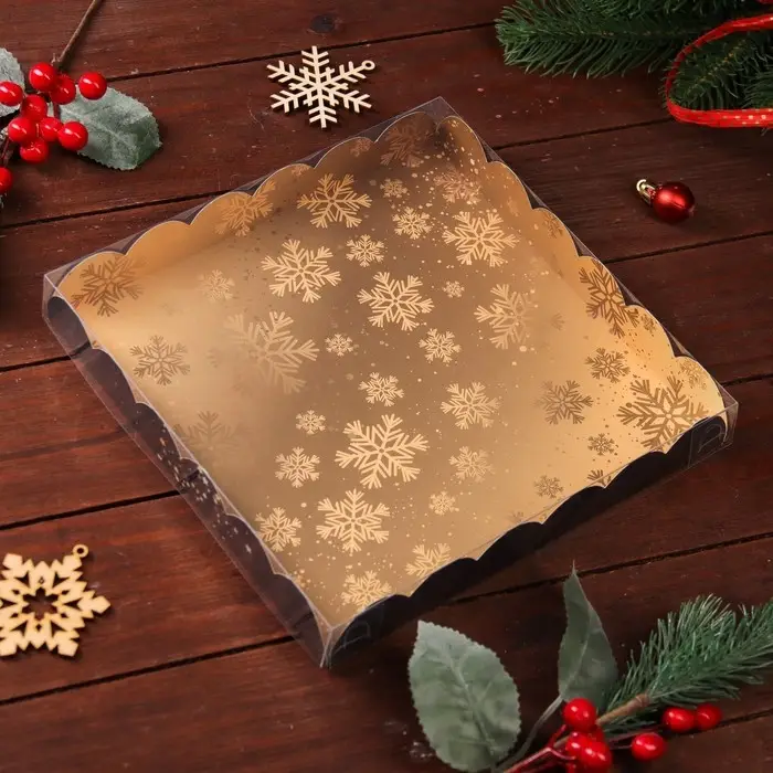 Коробка для печенья, &laquo;С Новыйм годом!&raquo;, 21&times;21&times;3, Новый год