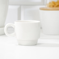 Набор кружек из керамики &laquo;А сейчас чай&raquo;, 4 шт, 150 мл, на металлической подставке, цвет белый