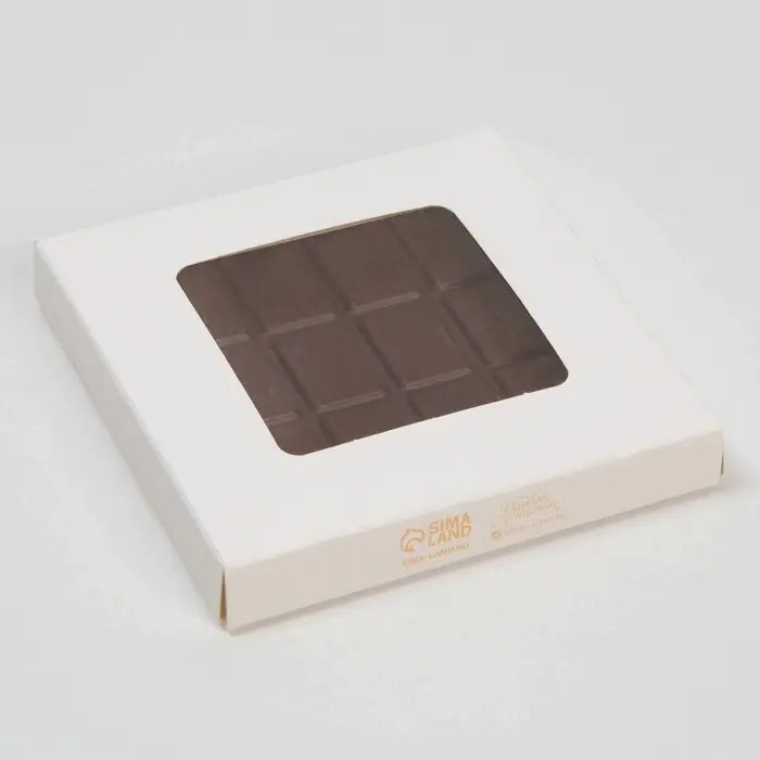 Коробка для шоколада, кондитерская упаковка, &laquo;С любовью&raquo;, с окном, 10.2 х 1.4 х 10.2 см