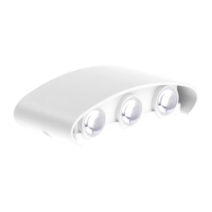 Светильник фасадный &laquo;Полусфера&raquo;, FSD-070, 6 Вт, 3000К, 3 луча, IP65, 220 В, пластик, белый   1008421