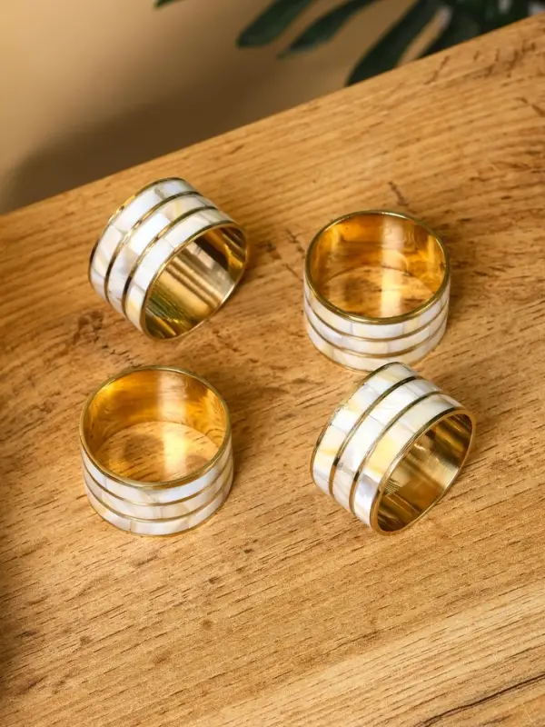 Кольца для салфеток (набор 4 шт) "Браслет" 4,5х4,5х2,5 см, латунь