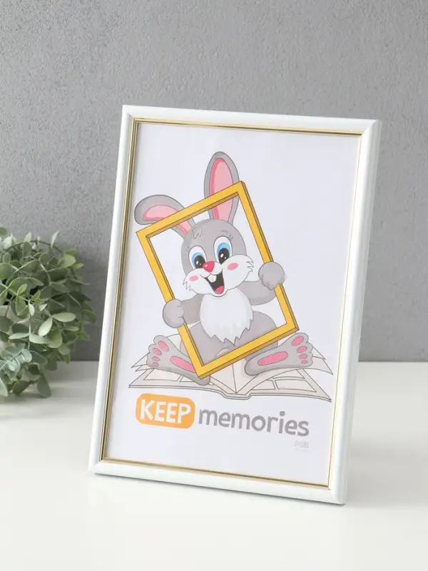 Фоторамка "Гамма" 21х30 см,  с подножкой, набор 3 шт, (пластиковый экран), белый