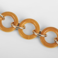 Цепочка для сумки, с карабинами, деревянная, d = 2,5/3 см, 60 см, цвет коричневый/золотой Цепочка для сумки, с карабинами, деревянная, d = 2,5/3 см, 60 см, цвет коричневый/золотой