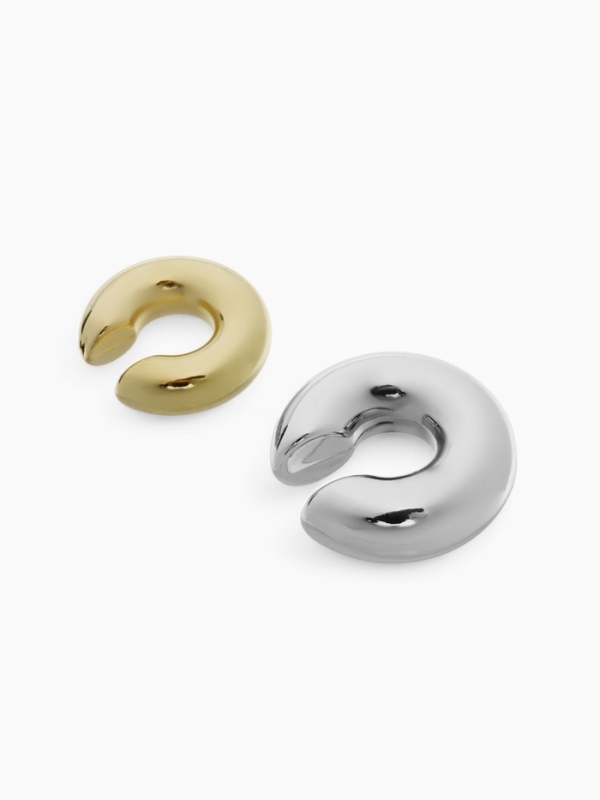 Серьги &laquo;Каффы&raquo; набор 2 шт, бублики, цвет золото с серебром