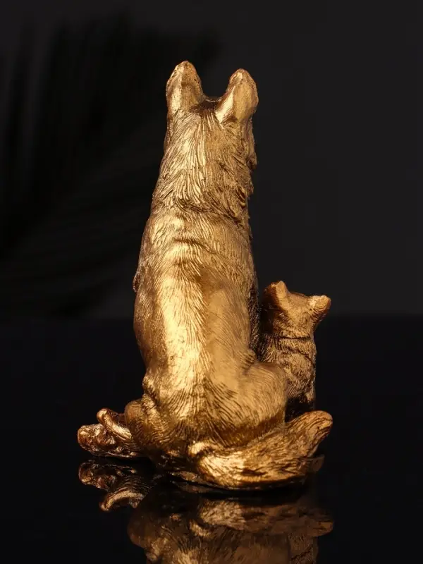 Фигура "Овчарка с щенками" 10х7 см,бронза