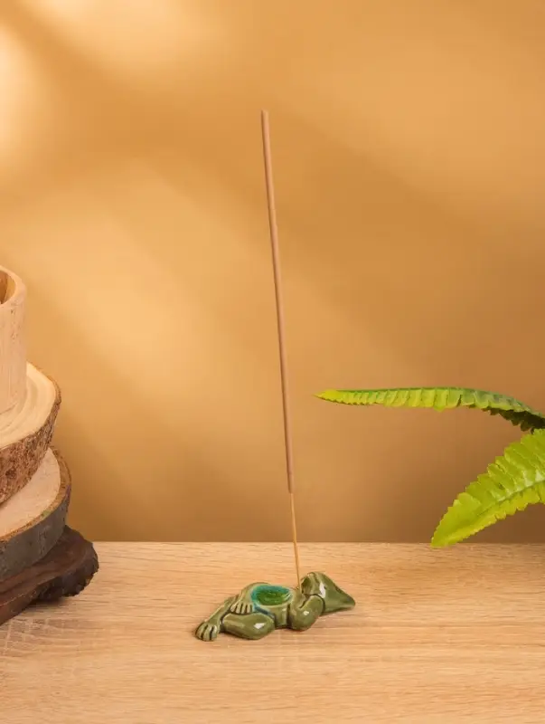 Подставка под благовония "Лягушонок" керамика, цв. зелёный, 8х3,5х1,5 см