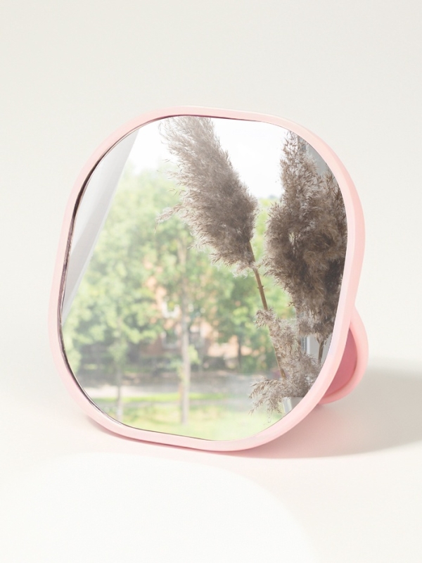 Зеркало карманное &laquo;Узор&raquo;, с подставкой, 8 &times; 8 см, цвет чёрный