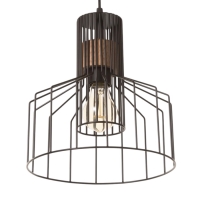 Светильник "Крит" 1х40Вт Е27 черный/коричневый 24,5х24,5х32(132)см