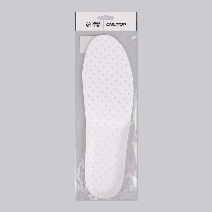 Стельки для обуви, универсальные, дышащие, р-р RU до 44 (р-р Пр-ля до 46), 28 см, пара, белые