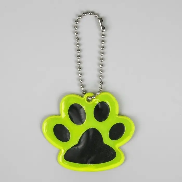 Светоотражающий элемент &laquo;Лапка&raquo;, двусторонний, 5,5 &times; 4,8 см, цвет жёлтый