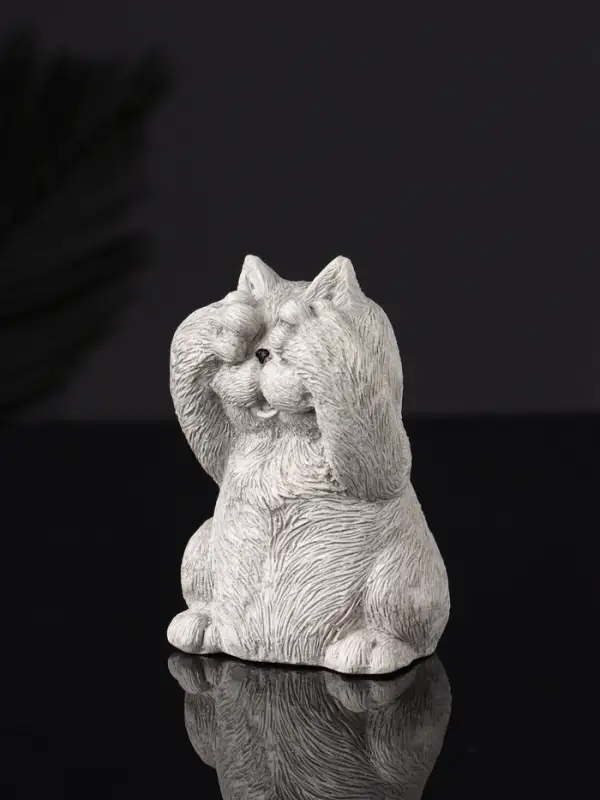 Набор статуэток "Три кота: ничего не вижу, не слышу, не говорю" 7 см, серый