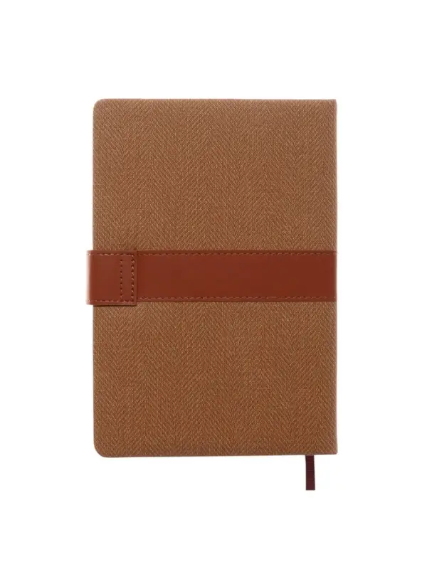Ежедневник недатированный формат А5, с хлястиком, 128л, линия, пвх, Коричневый