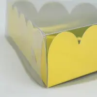 Коробка для печенья, кондитерская упаковка с пластиковой крышкой, &laquo;Жёлтая&raquo;, 18 х 3 см