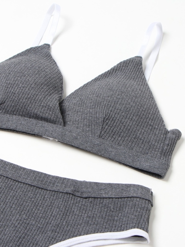 Комплект женский (топ, трусы) цвет темно-серый, размер 46-48