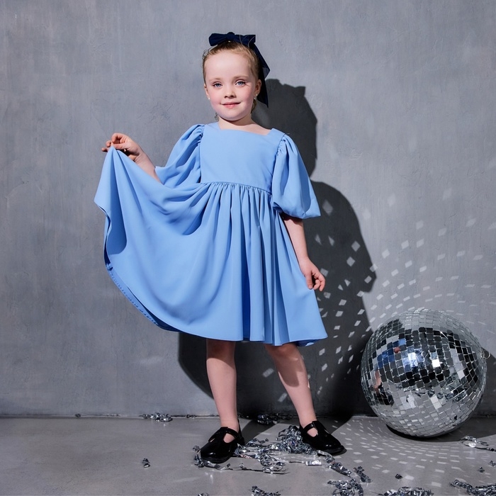 Платье для девочки, MINAKU :Party Dress, цвет голубой, рост 128 см