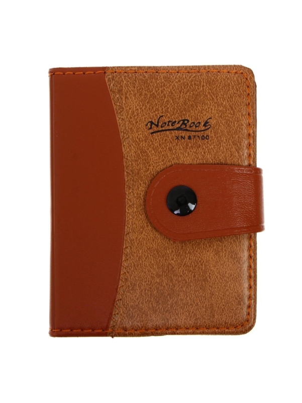 Записная книжка с ручкой А7, 72 листа в линейку, обложка комбинированная ПВХ с застёжкой на кнопке