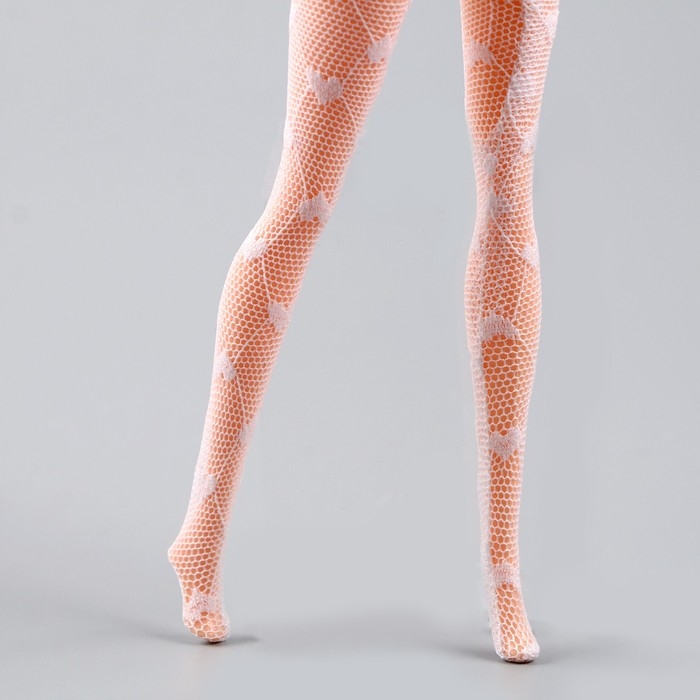 Колготки для куклы &laquo;Сердечки&raquo;, цвет белый