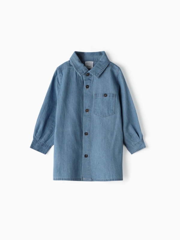 Рубашка джинсовая Крошка Я, р.86-92 см, голубой