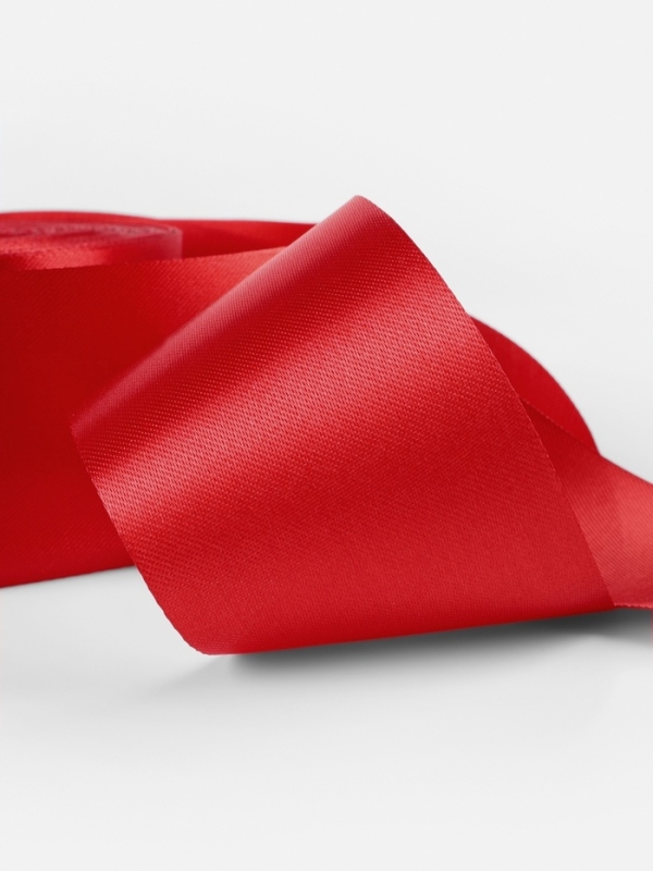 Лента атласная, 50 мм, 100&plusmn;5 м, красная