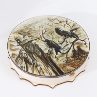 Шаманский бубен "Старик и вороны" с колотушкой 5х25х25 см Шаманский бубен "Старик и вороны" с колотушкой 5х25х25 см