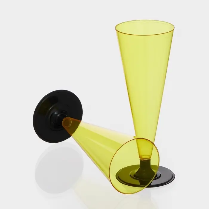 Фужер пластиковый одноразовый &laquo;Конус&raquo;, 150-180 мл, жёлтый