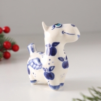 Статуэтка фарфоровая "Конь Пегас" кобальт, 8 см