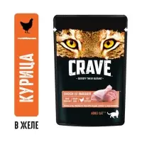 Влажный корм Crave для кошек, пауч курица в желе 70г