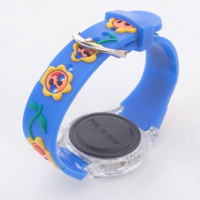 Часы наручные электронные, детские Часы наручные электронные, детские "Подсолнух", ремешок силикон l-21.5 см, микс