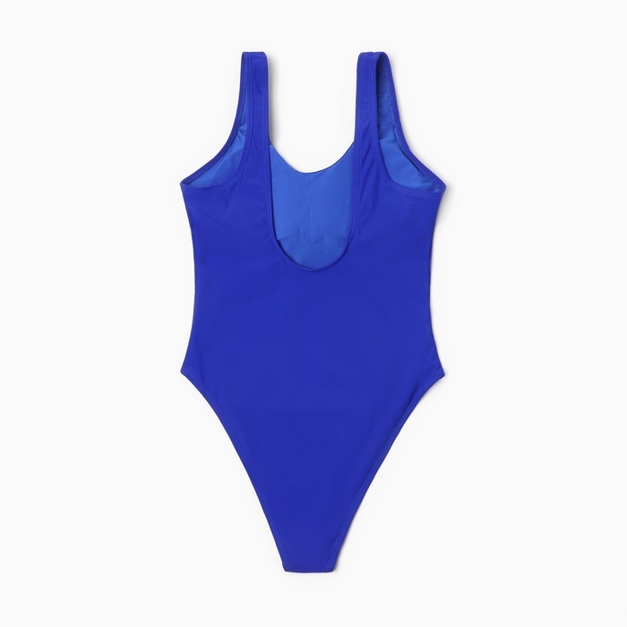 Купальник женский слитный однотонный MINAKU, цвет синий, размер 54