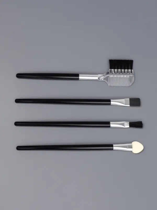 Кисти для макияжа, набор - 4 шт., чёрная