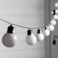 Гирлянда &laquo;Нить&raquo;, 2.7 м, с насадкамив виде шаров, IP44, 10 LED, 8 режимов, солнечная батарея, тёмная нить, свечение белое