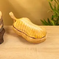 Конфетница "Лист" дерево Джампинис 26х13х8 см