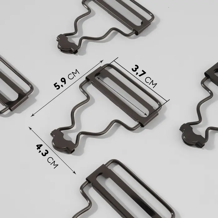 Застёжка для комбинезона, 37 мм, 10 шт., цвет чёрный никель