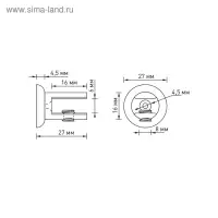 Полкодержатель, для полки до 6 мм, цвет хром