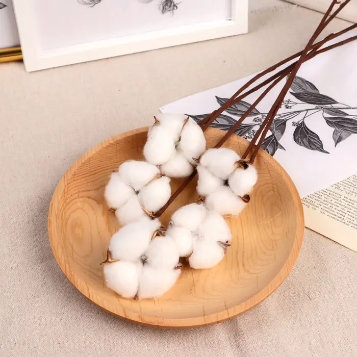 Декор сухоцвет &laquo;Хлопок&raquo;, h=30 см, d=5 см, белый