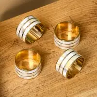 Кольца для салфеток (набор 4 шт) "Браслет" 4,5х4,5х2,5 см, латунь