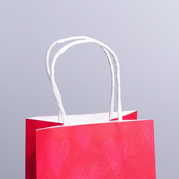 Пакет подарочный крафтовый, упаковка, &laquo;Я тебя люблю&raquo;, 12 х 21 х 9 см