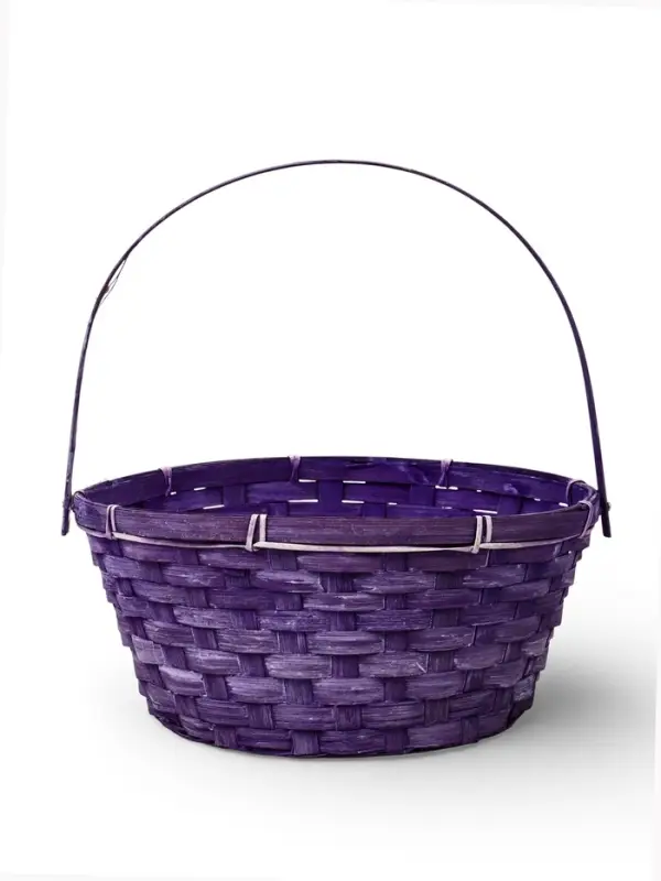 Корзина плетеная 26 х 12 х _ см, ручка складная h=21 см сиреневый (к7707692)