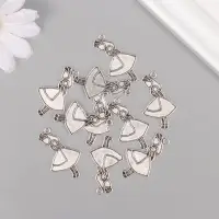 Металлический элемент, декоративная подвеска &laquo;Арт Узор. Алиса&raquo;, серебро, 3.2&times;2 см