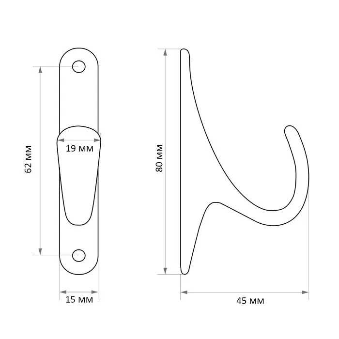 Крючок мебельный CAPPIO STANDART, однорожковый, цвет золото