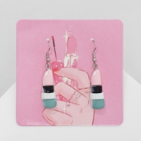 Серьги ассорти &laquo;Радость&raquo; помада, цветные в серебре