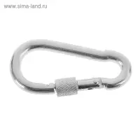 Карабин монтажный с фиксатором ТУНДРА krep, DIN5299D, 8&times;80 мм, оцинкованный