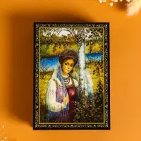 Шкатулка &laquo;Русская красавица&raquo;, 10&times;14 см, лаковая миниатюра
