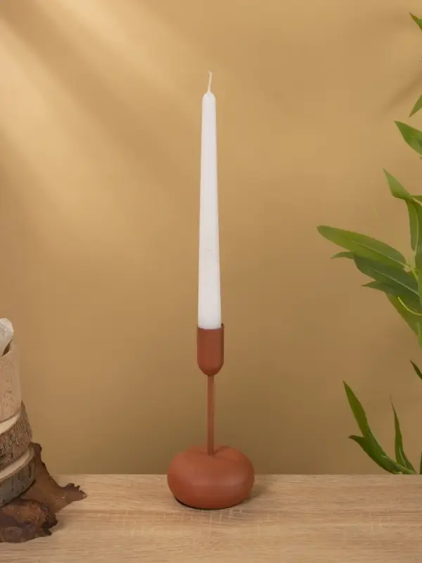 Подсвечник на 1 свечу текстурный "Терракота" 8х8х15,5 см