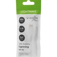 Кабель VIXION PRO VX-17i, USB  - Lightning, 2.1 А, 1 м, белый