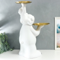 Сувенир полистоун подставка "Белый мишка с медвежонком на плечах" 76х32х32 см Сувенир полистоун подставка "Белый мишка с медвежонком на плечах" 76х32х32 см