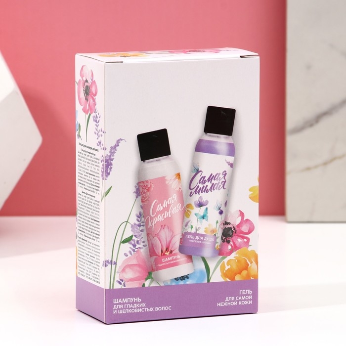 Подарочный набор ЧИСТОЕ СЧАСТЬЕ «С 8 Марта»: гель для душа и шампунь для волос, 2х100 мл Подарочный набор ЧИСТОЕ СЧАСТЬЕ «С 8 Марта»: гель для душа и шампунь для волос, 2х100 мл