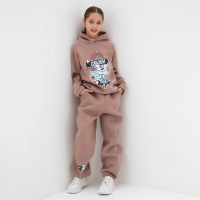 Толстовка (худи) для девочки MINAKU: CRUSH, цвет тёмно-розовый, рост 128 см