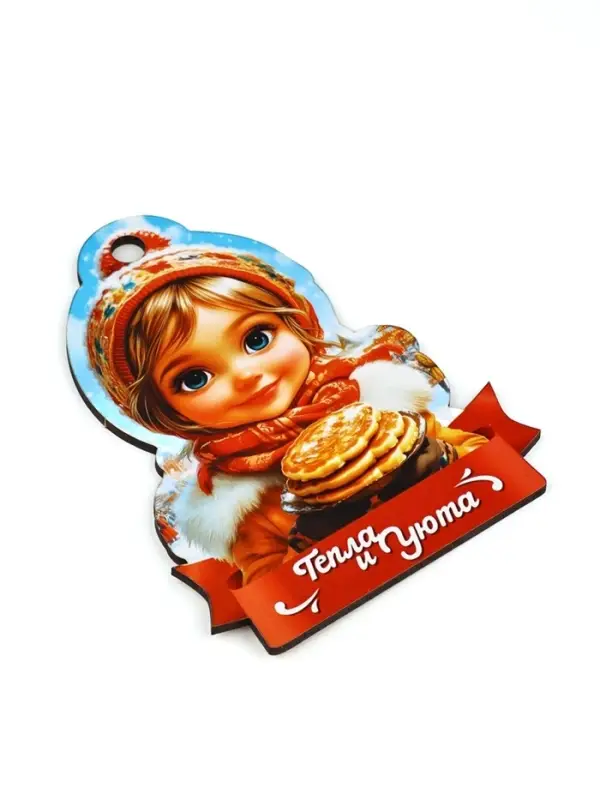 Подвеска деревянная на масленицу &laquo;Девочка&raquo;, 9.2&times;12.9 см